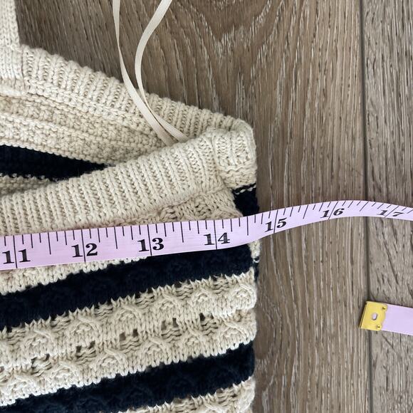 House of Harlow 1960 Tan Black Stripe Crochet Halter Midi Dress Size Small Boho - Picture 8 of 13